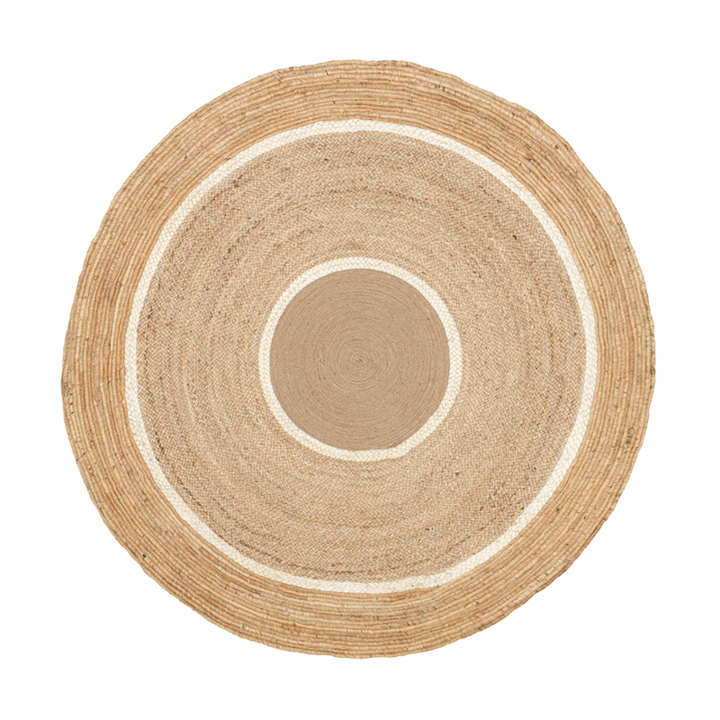 Rund Jute Matta - Mirai Circle Vit/Natur