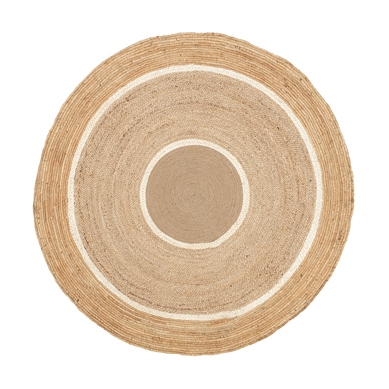 Rund Jute Matta - Mirai Circle Vit/Natur - sfeer