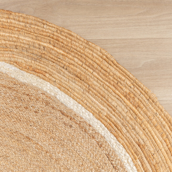 Rund Jute Matta - Mirai Circle Vit/Natur