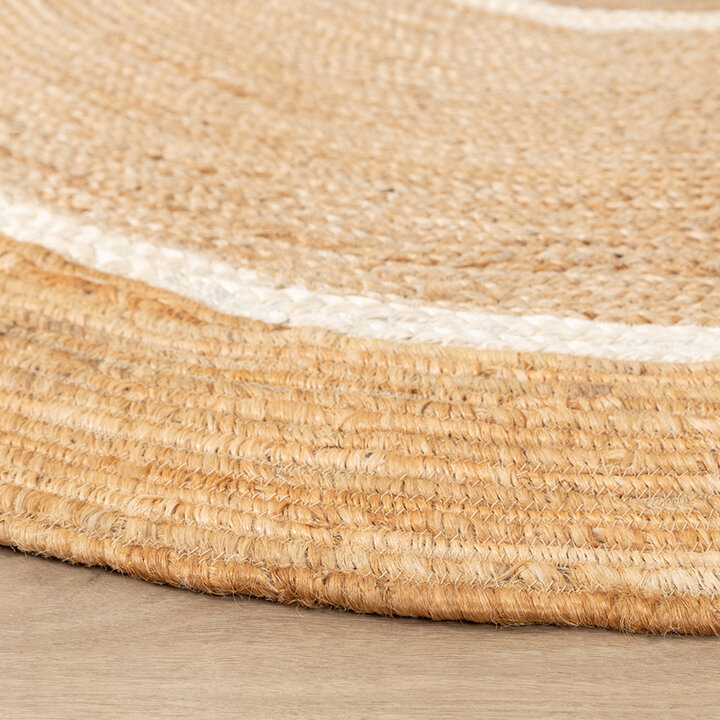 Rund Jute Matta - Mirai Circle Vit/Natur
