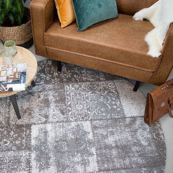 Rund Lapptäckesmatta - Dreams Grå