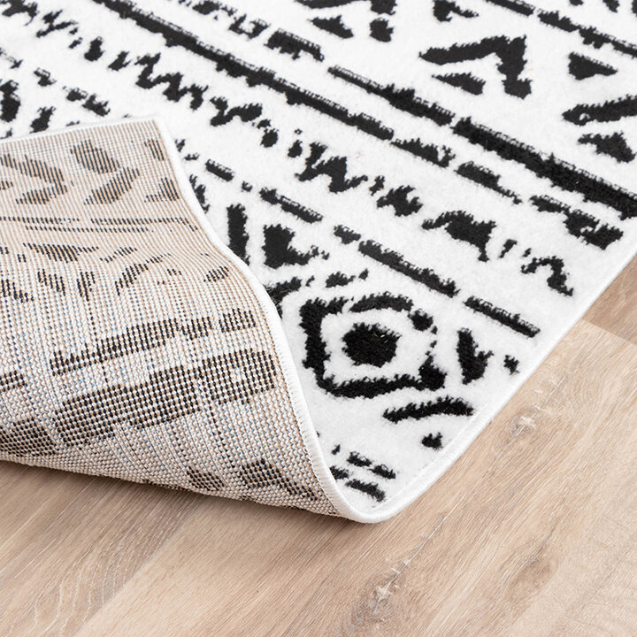 Skandinavisk Matta - Scandi Geo Svart/Vit