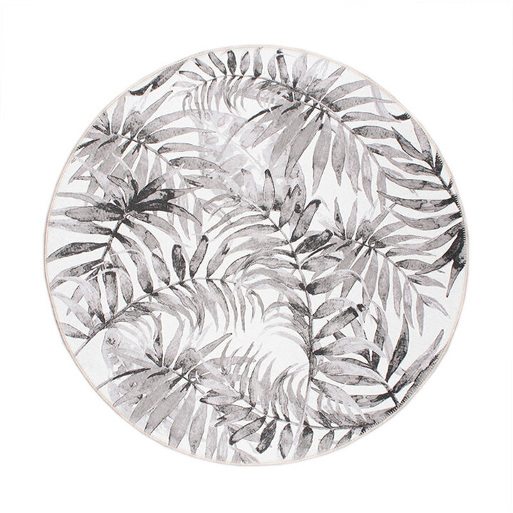 Rund Matta - Palmier Leaves Grå