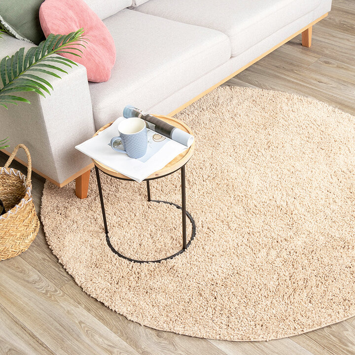 Rund Matta Med Hög Lugg  - Lofty Beige