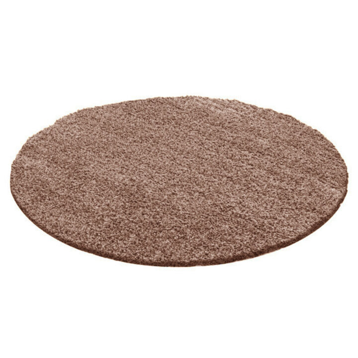 Rund Matta Med Hög Lugg  - Solid Taupe