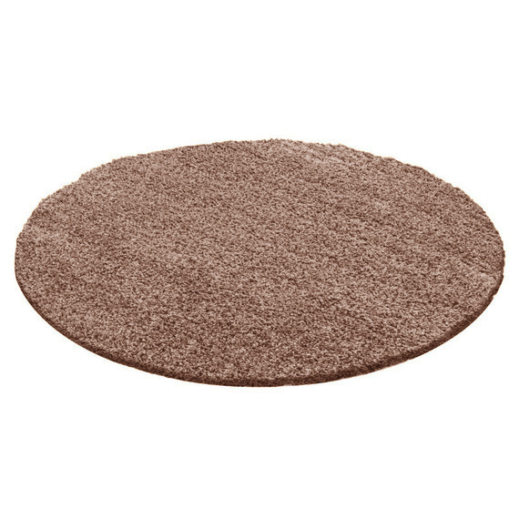 Rund Matta Med Hög Lugg  - Solid Taupe - sfeer