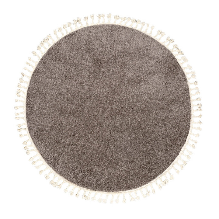Rund Matta Med Hög Lugg  - Lofty Fringe Fringe Taupe