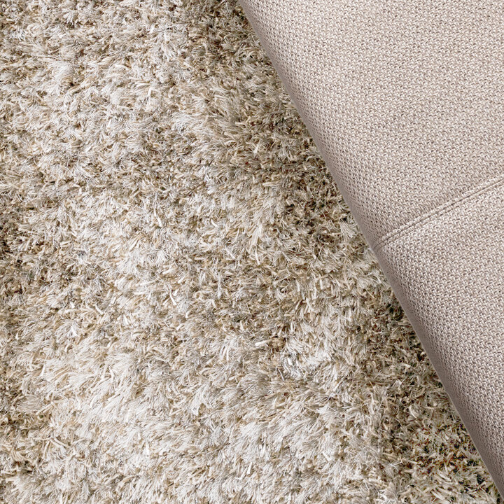 Rund Shagmattor - Grace Vit