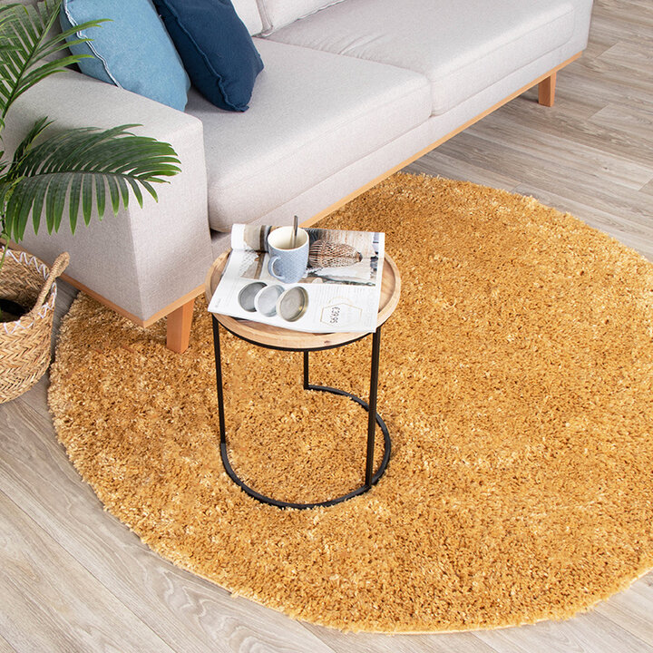 Rund Matta Med Hög Lugg  - Lofty Ockragul