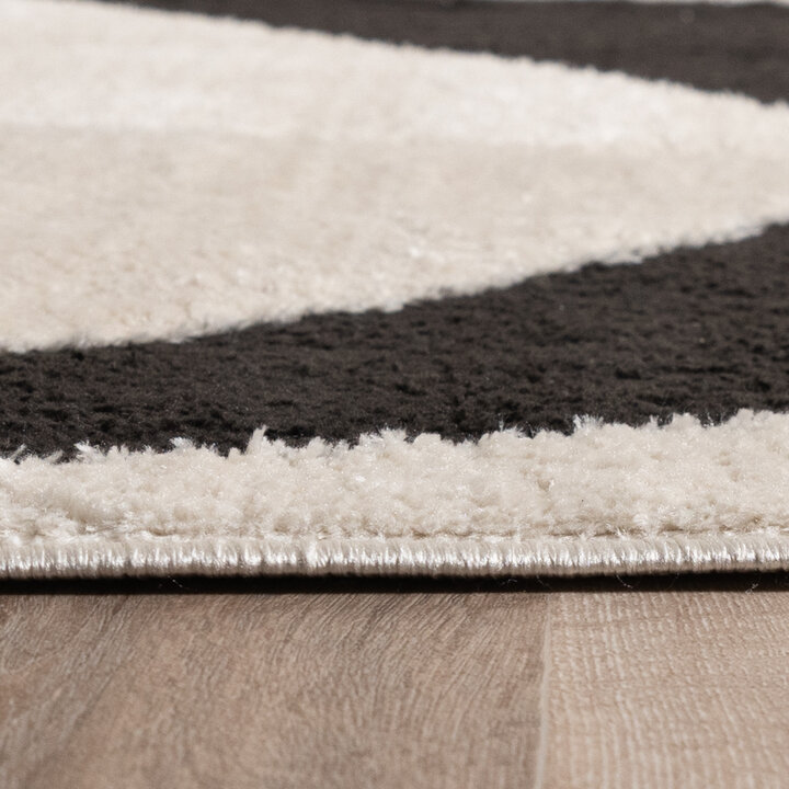 Japandi-Matta - Yori Abstract Gräddvit/Svart