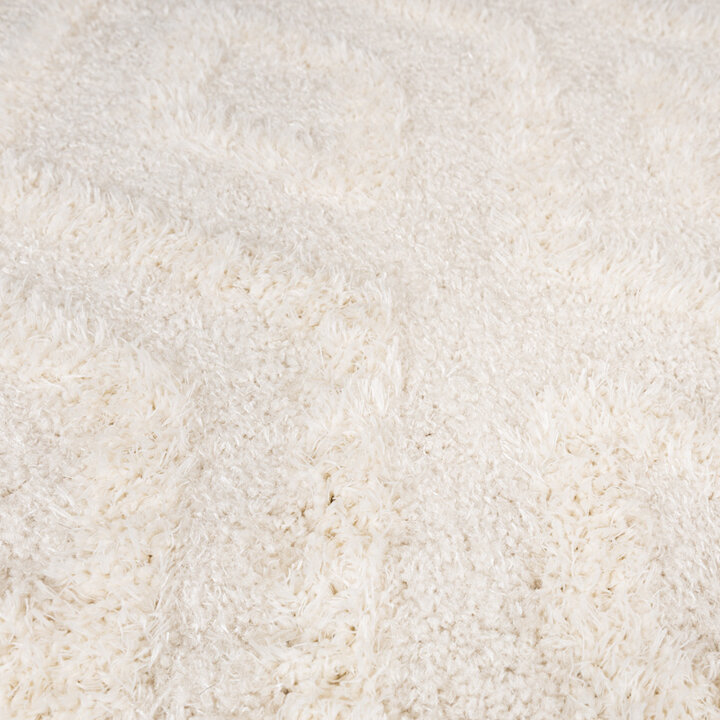 Rund Skandinavisk Matta - Lova Diamond Gräddvit