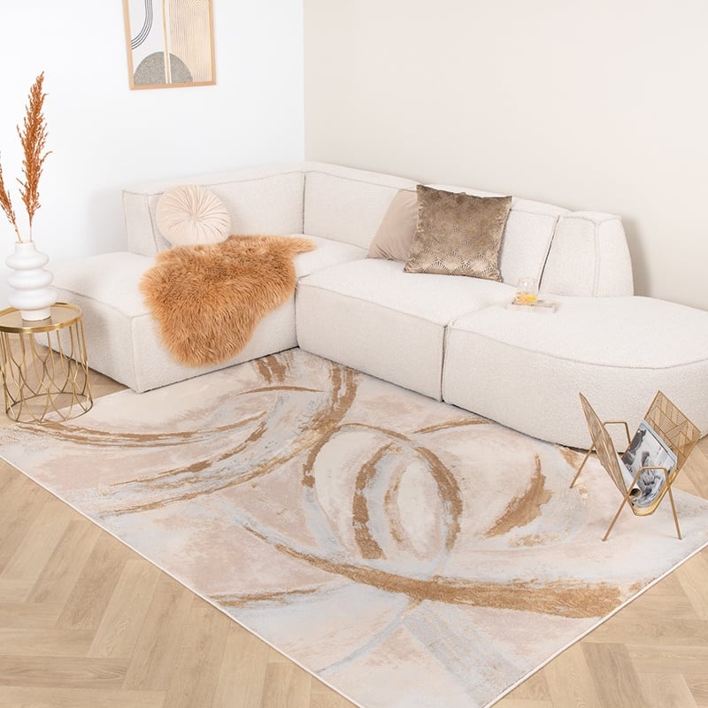 Marmormönstrad Matta - Leonore Cotto Gräddvit/Brun