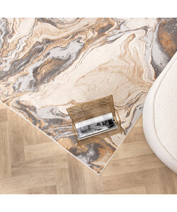 Marmormönstrad Matta - Leonore Marble Gräddvit/Grå