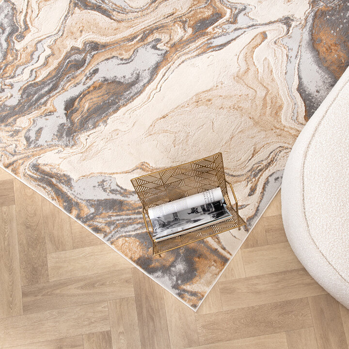 Marmormönstrad Matta - Leonore Marble Gräddvit/Grå