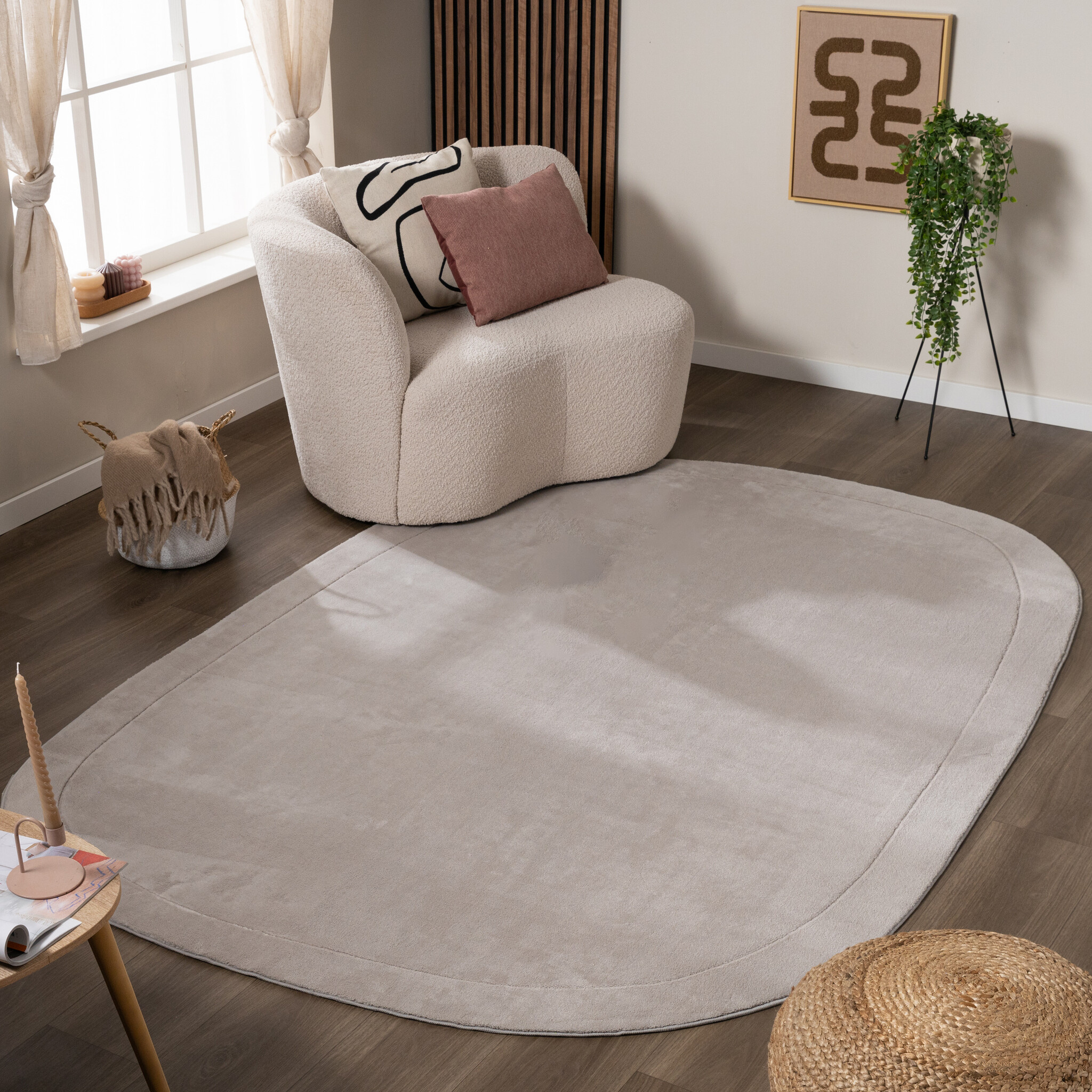 Organisk Formad Matta - Halo Pebble Grå