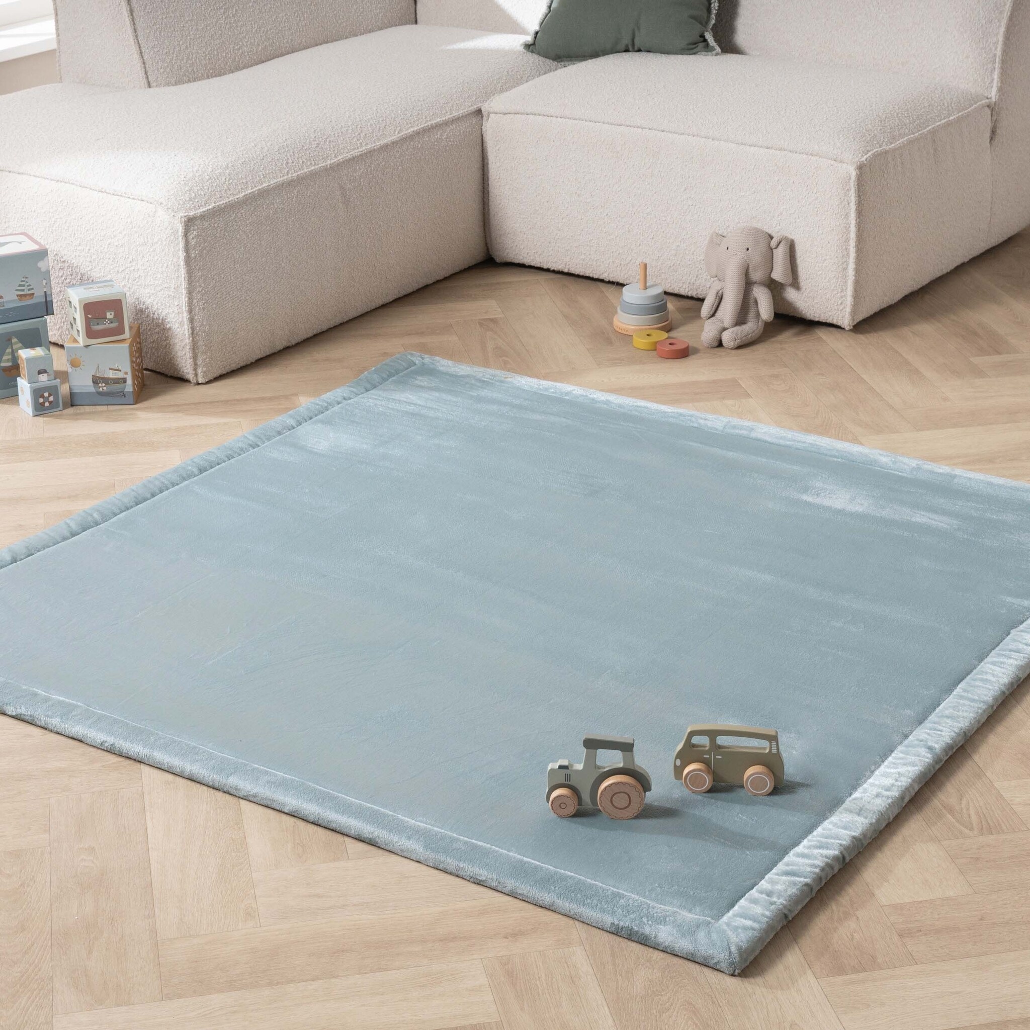 Fyrkantig Lekmatta - Jip Blå