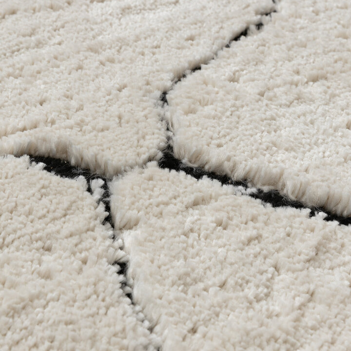 Skandinavisk Matta - Yune Stone Gräddvit/Svart