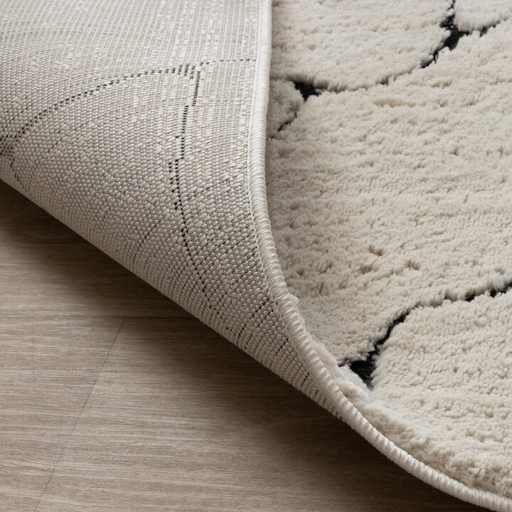Skandinavisk Matta - Yune Stone Gräddvit/Svart