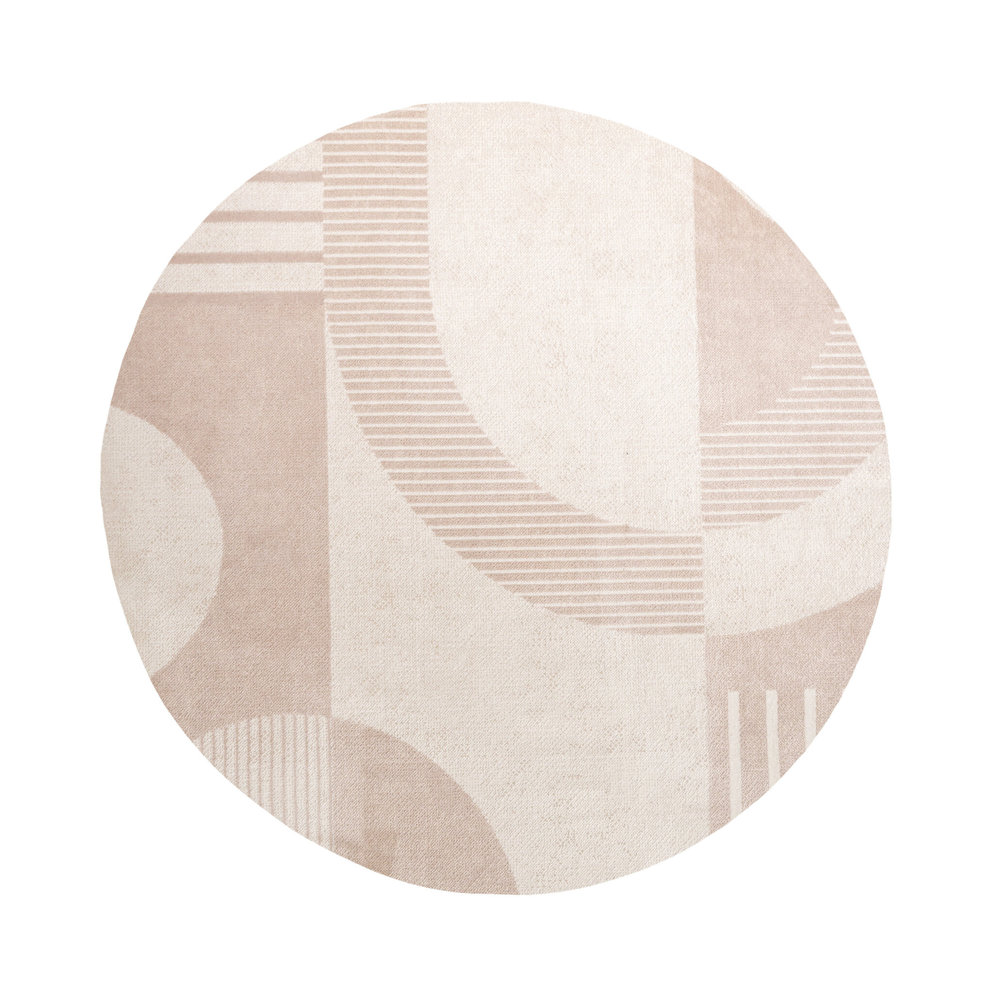 Rund Japandi-Matta - Aurora Shapes Beige - sfeer