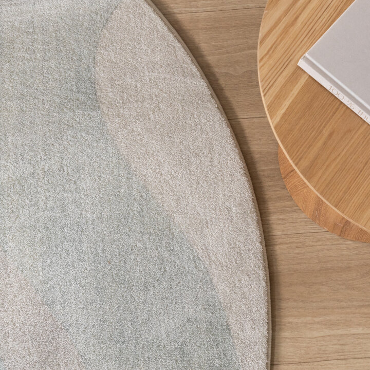 Rund Modern Matta - Field Grön