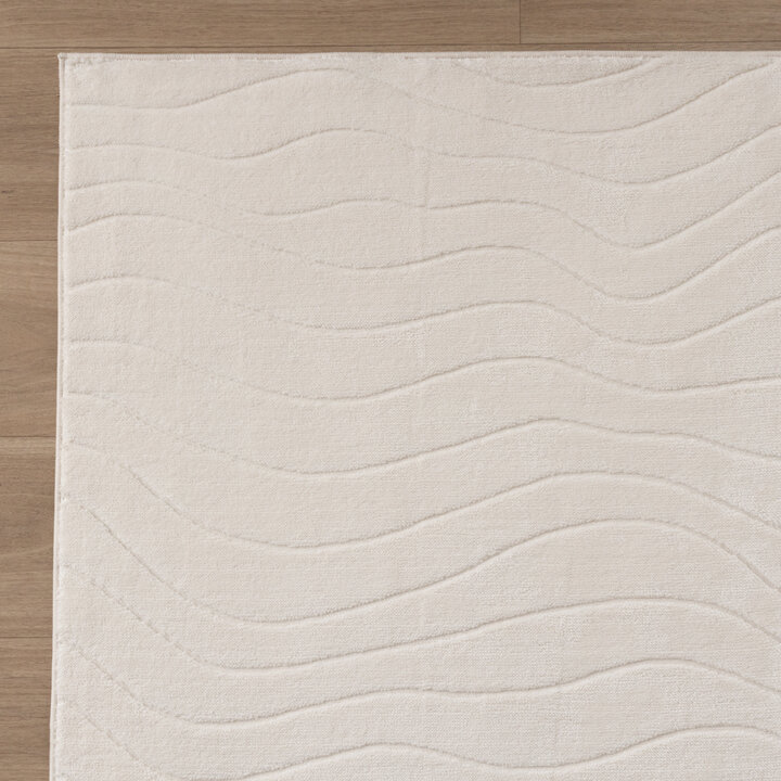 Skandinavisk Matta - Charm Waves Vit