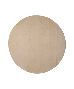 Rund Skandinavisk Matta - Charm Circles Beige