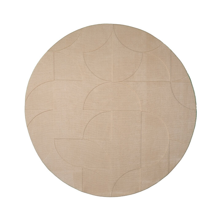 Rund Skandinavisk Matta - Charm Circles Beige