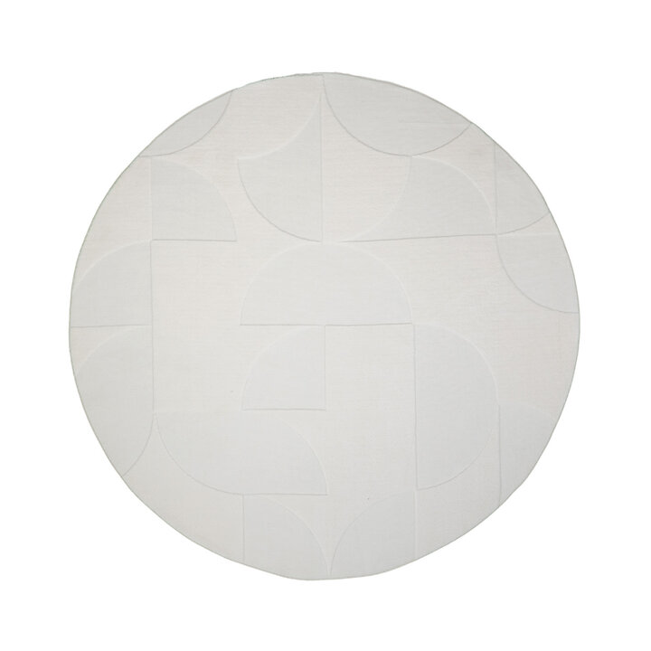 Rund Skandinavisk Matta - Charm Circles Vit