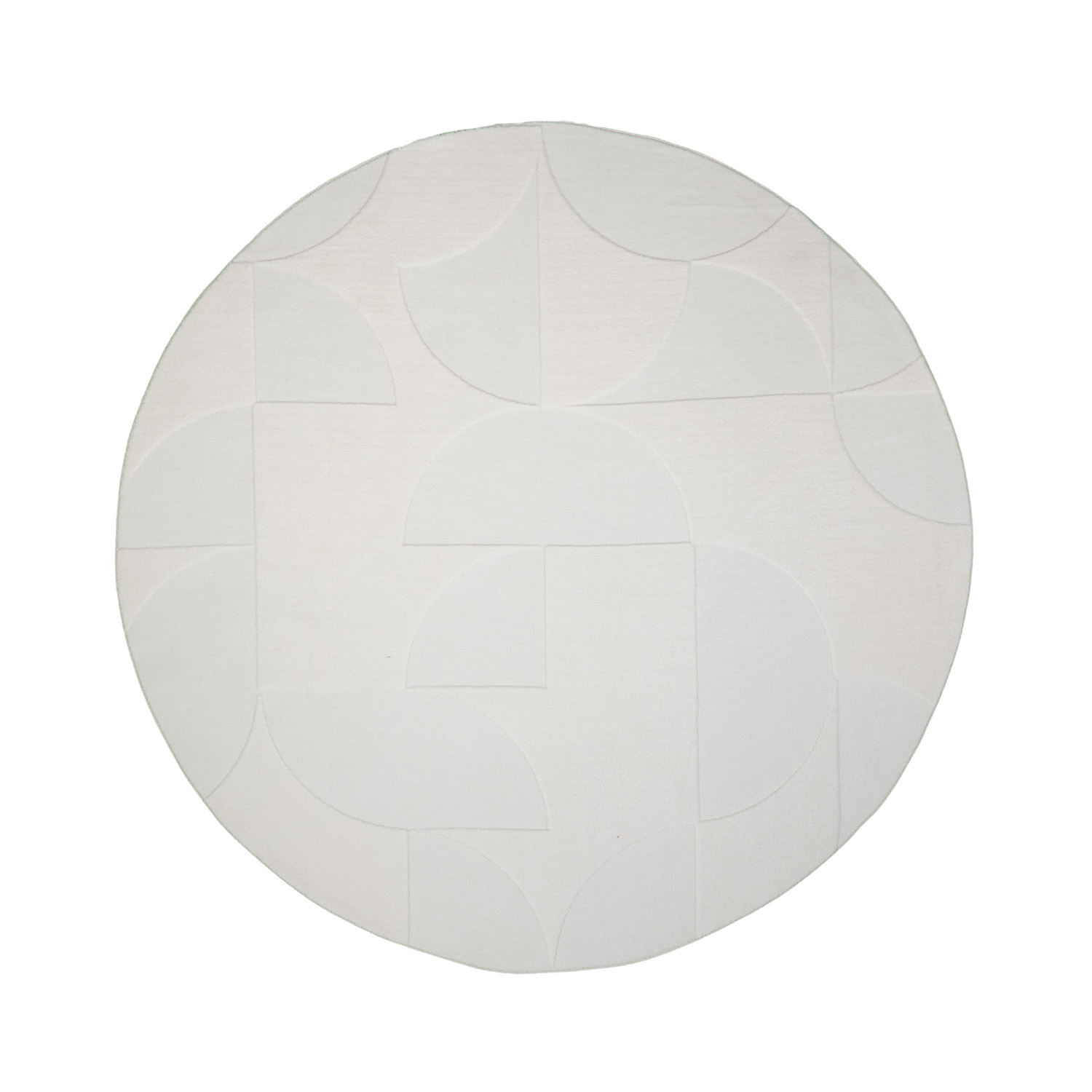 Rund Skandinavisk Matta - Charm Circles Vit - sfeer