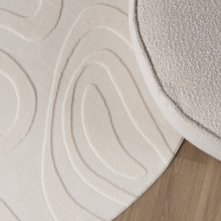 Rund Skandinavisk Matta - Charm Shapes Vit