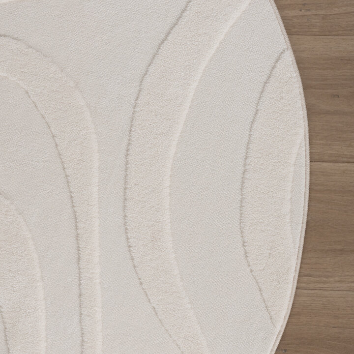 Rund Skandinavisk Matta - Charm Shapes Vit