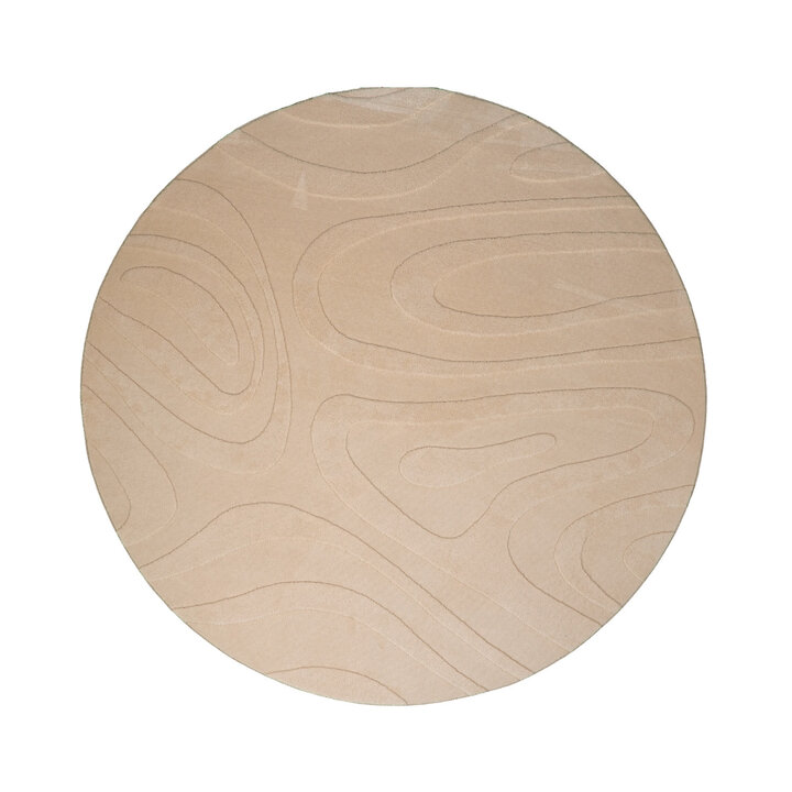 Rund Skandinavisk Matta - Charm Shapes Beige