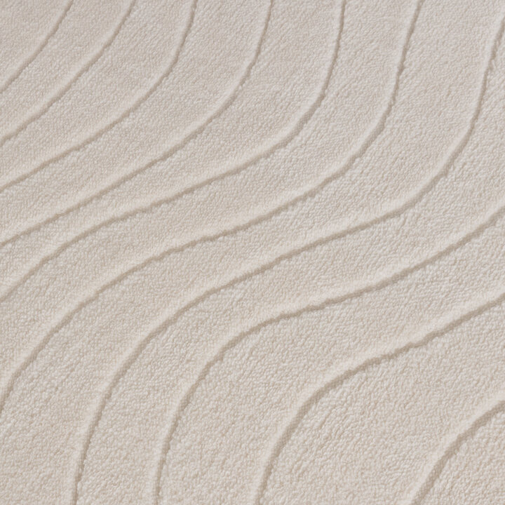 Rund Skandinavisk Matta - Charm Waves Vit