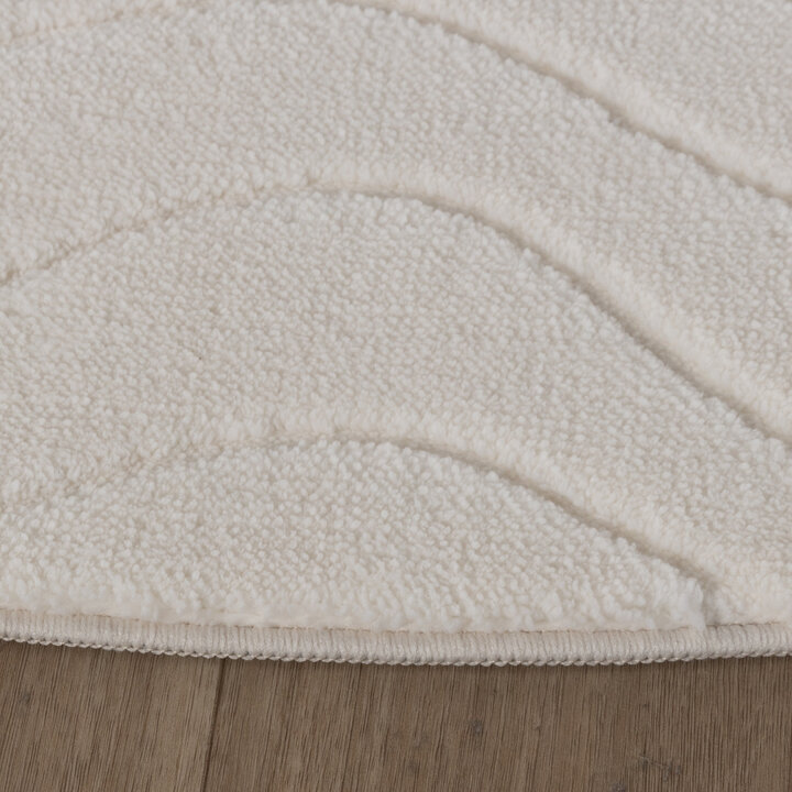 Rund Skandinavisk Matta - Charm Waves Vit