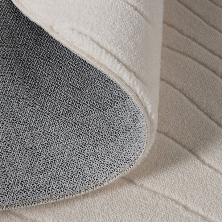 Rund Skandinavisk Matta - Charm Waves Vit