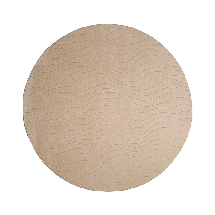 Rund Skandinavisk Matta - Charm Waves Beige
