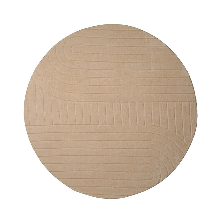 Rund Skandinavisk Matta - Charm Arches Beige