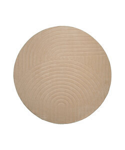 Rund Skandinavisk Matta - Charm Curves Beige