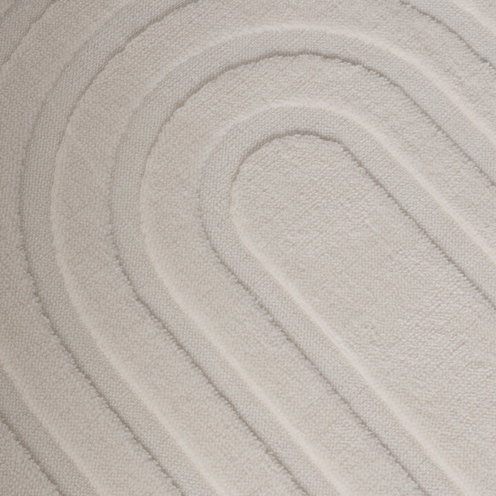 Rund Skandinavisk Matta - Charm Curves Vit