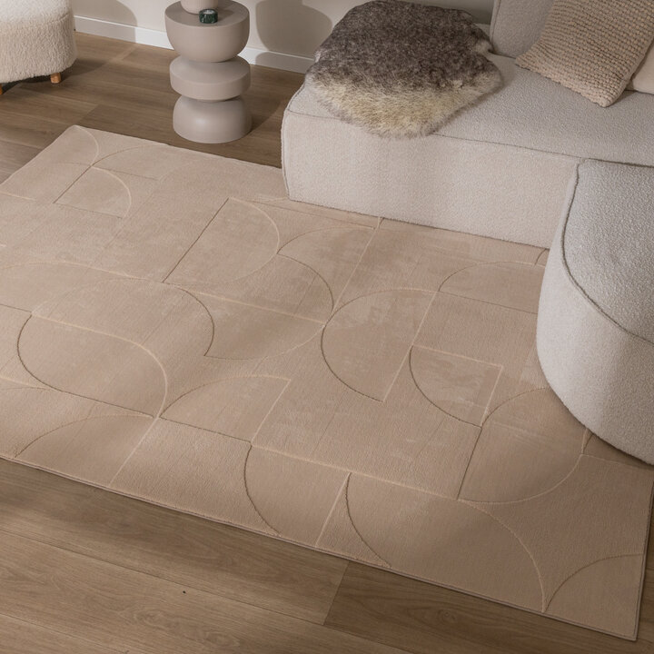 Skandinavisk Matta - Charm Circles Beige