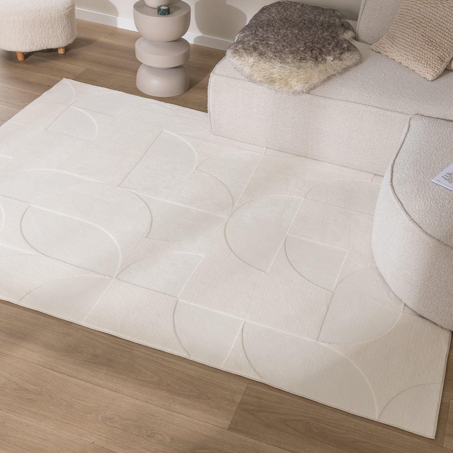 Skandinavisk Matta - Charm Circles Vit