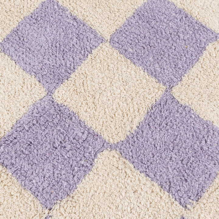 Rund Retromatta - Gambit Lila/Vit