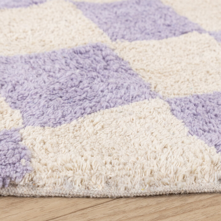 Rund Retromatta - Gambit Lila/Vit