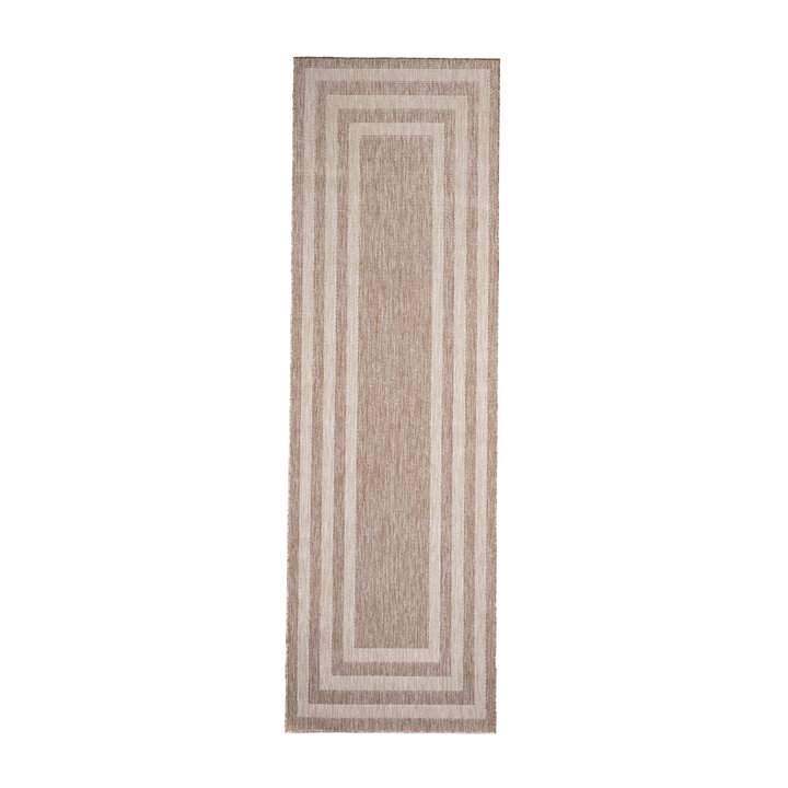 Balkongmatta - Sierra Frame Beige/Gräddvit