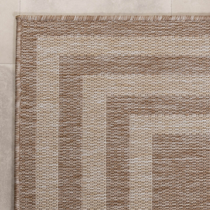 Balkongmatta - Sierra Frame Beige/Gräddvit