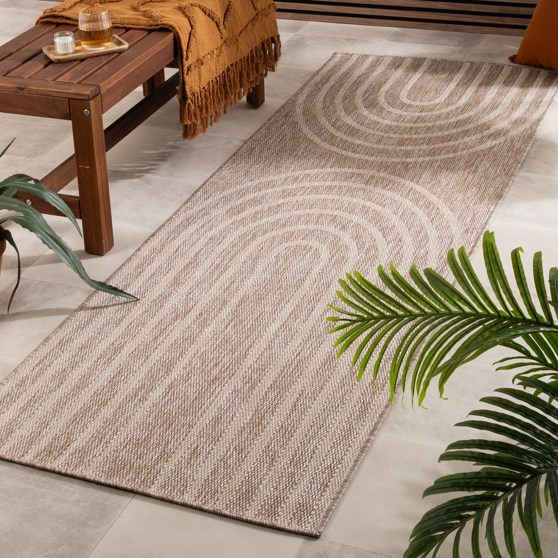 Balkongmatta - Sierra Arches Beige/Gräddvit