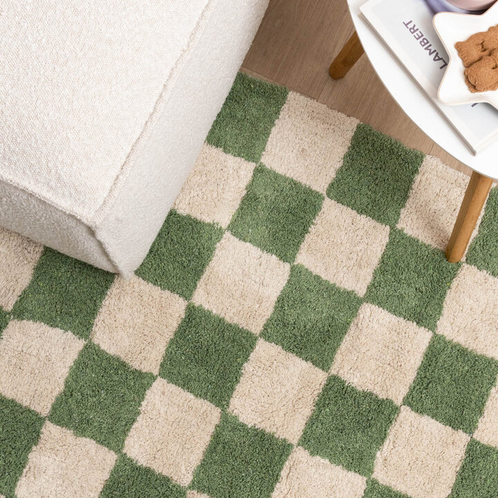 Retromatta - Gambit Grön/Vit