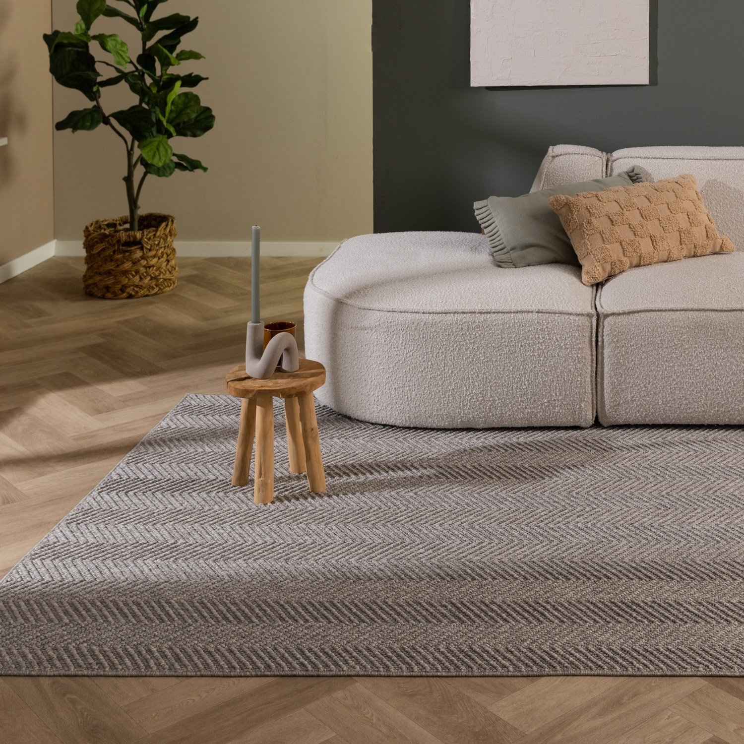 Miljövänlig Matta - Lorre Lines Grå/Antracit