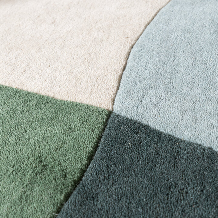 Abstrakt Matta I Ull - Clarice Grön/Mint