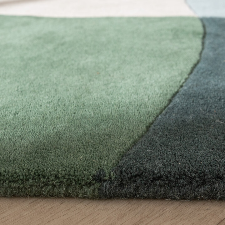 Abstrakt Matta I Ull - Clarice Grön/Mint